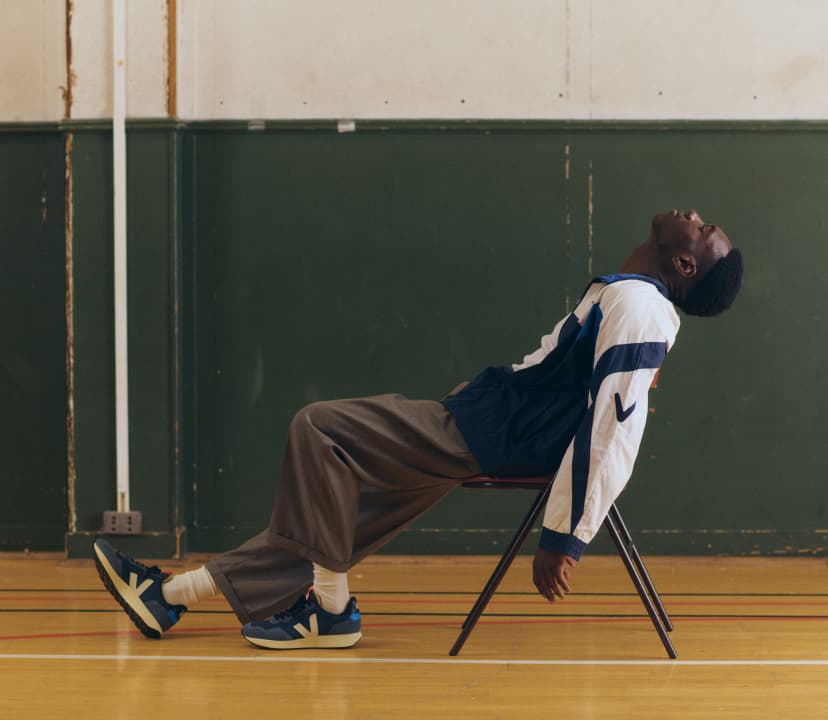 Man wearing Veja Paulistana sneakers