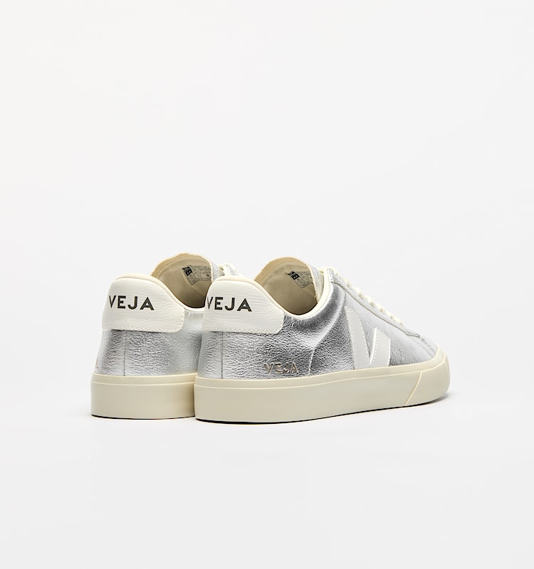 veja baskets campo cuir argente cp0502684 Back view