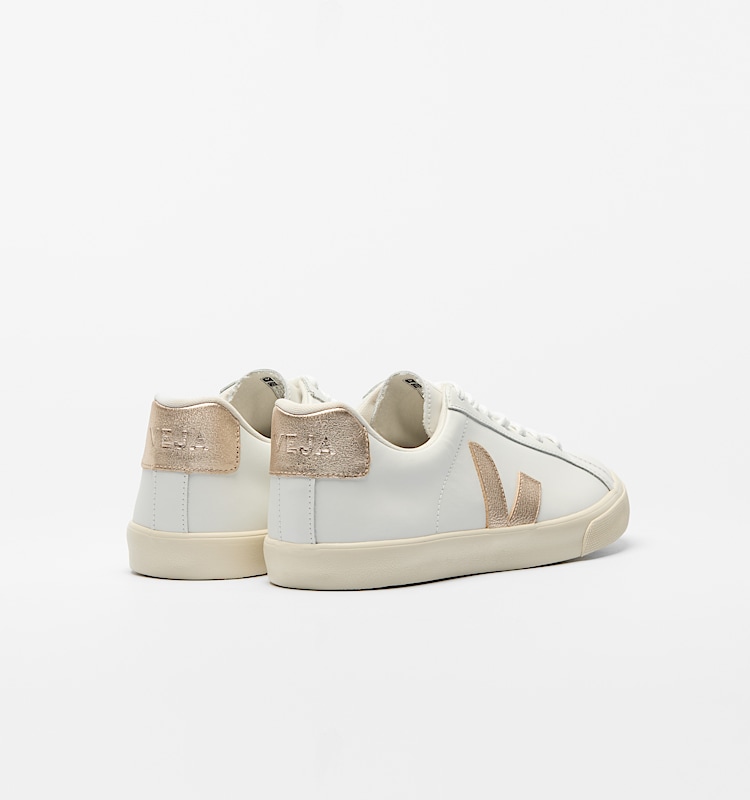 veja baskets esplar-logo cuir blanc eo0202490 Back view