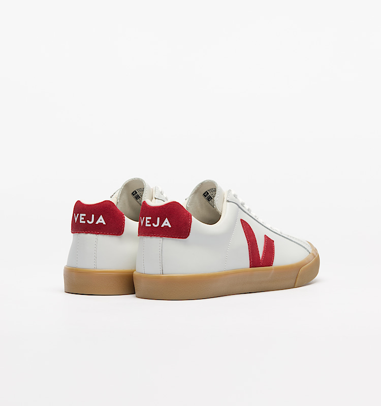 veja baskets esplar-logo cuir blanc eo0220764 Back view