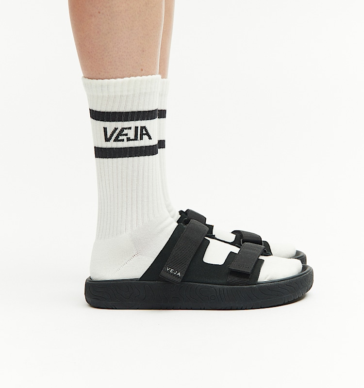 veja baskets iconic-socks blanc ic3521050 Back view
