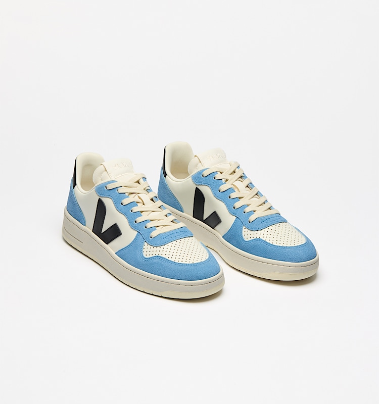 veja baskets v-10-prime cuir bleu vi0220503 Top view