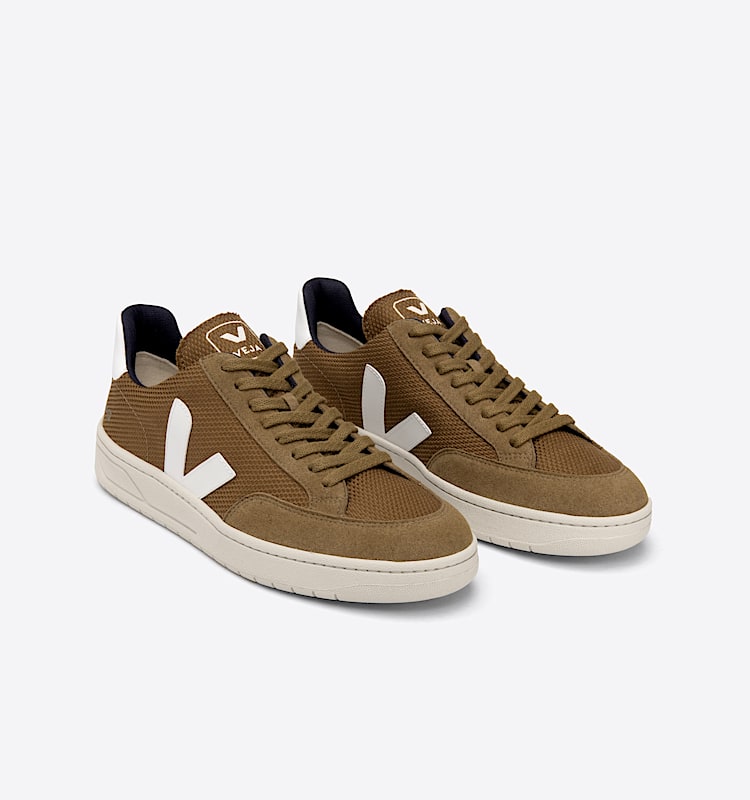 veja baskets v-12 recycl&eacute; marron xd0102814 Top view