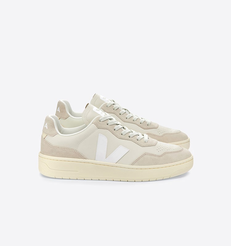 veja baskets v-90 cuir beige vd2003378 Lateral view