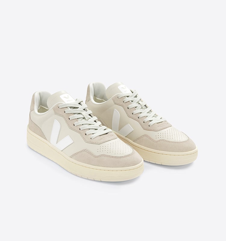 veja baskets v-90 cuir beige vd2003378 Top view