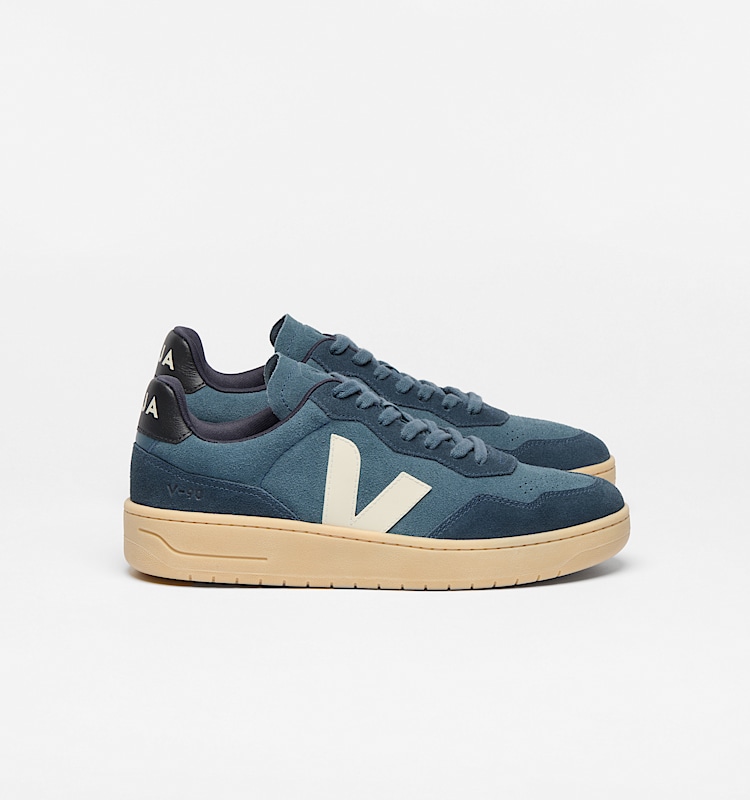 veja baskets v-90 su&egrave;de bleu vd0303848 Lateral view