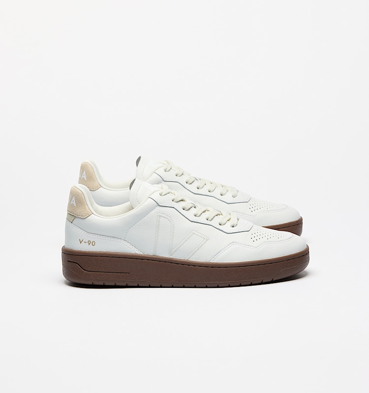 veja baskets v-90-zz cuir blanc vz2020750 Lateral view