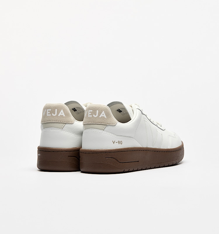 veja baskets v-90-zz cuir blanc vz2020750 Back view