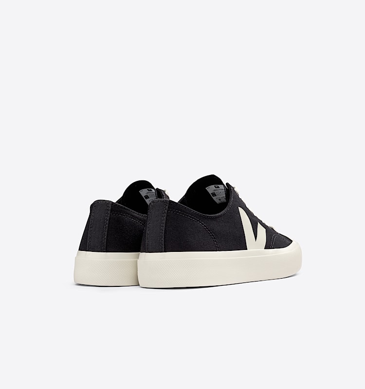 veja baskets wata-ii-low coton-biologique noir pl0101397 Back view